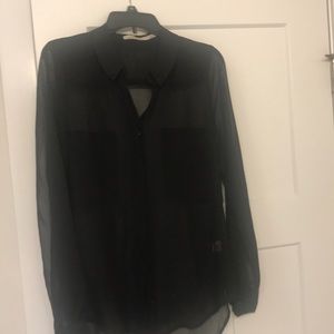 Black Sheer Buttoned Down Shirt